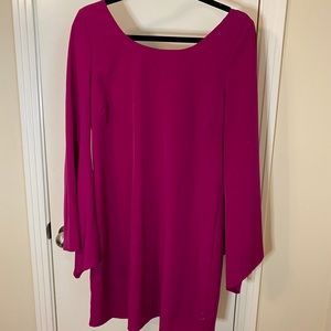 Flared long sleeve pink dress size M